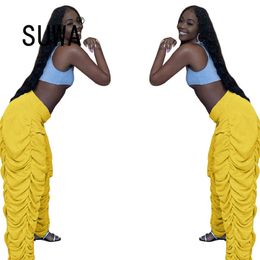 Cool Girl Trendy Chic Party Club Harem Pants High Waisted Trousers For Women K-Pop Style Stacked Legging Fashion Clothes 210525