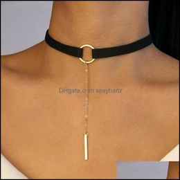Necklaces & Pendants Jewelry Chokers Black Veet Choker / Necklace Classy Leather Drop Delivery 2021 Rniqs