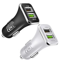 Dual USB Car Charger Adattatore di alimentazione 6A Fast QC3.0 Caricabatterie a ricarica rapida per iPhone 13 7 8 x Samsung HTC GPS PC
