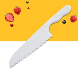 Kitchen Knife for Kids Saftey Knifes Lettuce Salad Knife Serrated Plastic Cutter Slicer Cake Bread Cook Children DIY