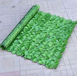 Artificial Plant Green Leaf Decorative Flowers Fence Balcony Shelter False Garden Courtyard Fence Grass Wall