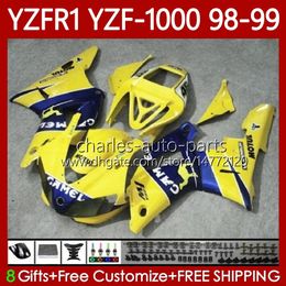 Motorcycle Bodywork For YAMAHA YZF-R1 YZF1000 YZF R 1 1000 CC CAMEL blue 98-01 Bodys 82No.72 YZF R1 1000CC 1998 1999 2000 2001 YZF-1000 YZFR1 98 99 00 01 OEM Fairing Kit