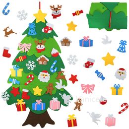 Christmas kids DIY Felt Xmas-tree Christmas-decoration 3D hand splicing custom Xmas trees New-Year Gifts Santa Claus Xmas-Trees T9I001457