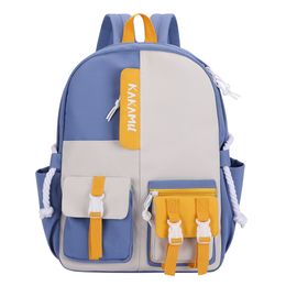 SenkeyStyle Preppy Style Women Backpacks Cream Colour Nylon Smooth Waterproof Shoulder Teenager School Bag Student College