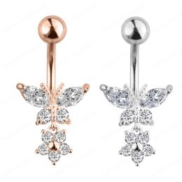 Sexy Butterfly Belly Button Rings Stainless Steel Ear Piercings Navel Piercing Body Jewellery