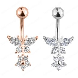 Sexy Butterfly Belly Button Rings Stainless Steel Ear Piercings Navel Piercing Body Jewelry