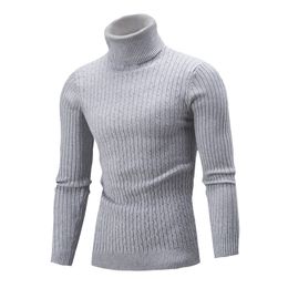 Men's Sweater for Men Winter Sweaters Male Solid Casual Turtleneck Long Sleeve Twist Knitted Slim Pullover Autumn Mens Clothing Spring Fall Man Clothes