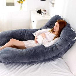 1pc U Type Pregnancy Pillow Multi Functional Side Protect Cushion for Pregnant Women Gravida Soft Velvet Bed Pillow Drop 210611