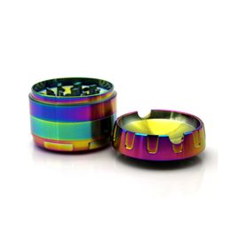 Zinc Alloy dia. 63 ice blue Tobacco Smoking Grinder 4 Layer Parts Grinders Herb Smoke Spice Crusher With teeth rainbow