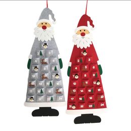 Christmas Tree Calendar Decorations Santa Claus Countdown With Ornaments Children Gifts Year Door Wall Home Hanging Xmas Decoration LYX116