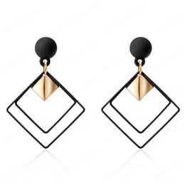 Fashion Square Acrylic Dangle Earrings Women's Geometric Exaggeration Stud Earring Luxury Jewellery for Wedding Gifts