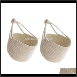 Housekeeping Organisation Home Gardenpcs Wall Hanging Storage Basket Cotton Rope Small Baby Nursery Organiser Bin For Toy KeysWhite Baske