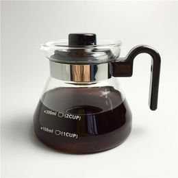 350ml Glass Coffee Pot Teapots Kettle Coffee Server Water Kettle Tea Pot Heat-resistant Glass Can Be Directly Open Flame Heating 210408
