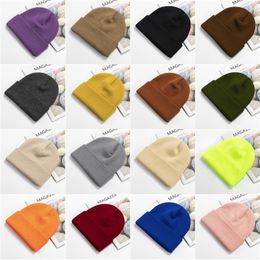Fashion fall and winter knit hat Warm solid color ear-protection wool hat
