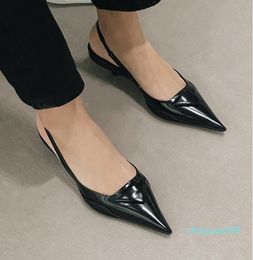 Original Models P-da Luxury Designer Brand Pointed Sandals 2021 Fashion Genuine Leather Mouth High Heels S