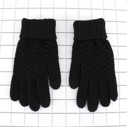 Fingerless Gloves 1 Pair Fashion Sweet Winter Autumn Warm Knitting Jacquard Full Finger Solid High Quality Women Wool