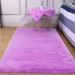 SUPER COMFORTABLE Faux Fur Carpet Imitation Rabbit Fur Rug Home Decoration Floor Capet Pure Colour Mats For Living Sitting Room Bedroom