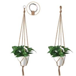 3Styles Vintage Macrame Plants Hanger Hook Flower Pot Holder 4 Legs String Hanging Rope Wall Art Home Garden Balcony Decoration Planters & P