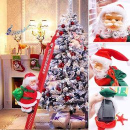 NXY Adult toys Electric Climbing Ladder Santa Claus Funny Singing Climbing Ladder Up and Down Hanging Decor Christmas Tree Ornaments Xmas Gift 1202