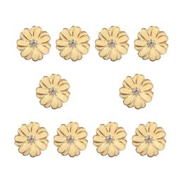 10pcs Crystal Flower Brooch Elegant Fashion Enamel Pin For Women Yellow K-POP Daisy Lapel Pins Wedding Jewelry Badge