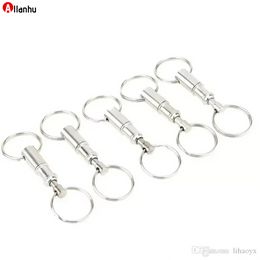 10Pcs Premium Quick Release Pull-Apart Key Removable Handy Keyring Detachable Keychain Accessory with Two Split Rings WHvfd