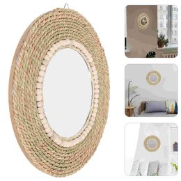 Mirrors Grass Rope Decoration Mirror El Living Room Wall Mounted