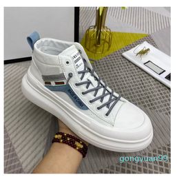 Top Quality Mens Casual Designer Trainers Shoes Men Classic Brand Genuine Leather High Top Sports Walking Sneakers Size 39-44