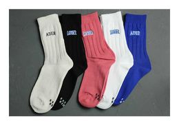 Sports, casual 2 pairs of ader embroidered letter 21ss thick needle cotton sole print socks for men and women