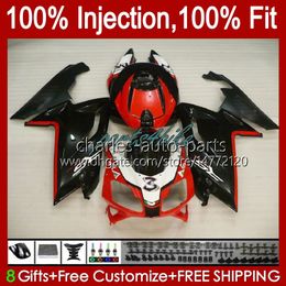 Injection Fairings For Aprilia RSV RS 125 RR 125RR RS4 RS125 06 07 08 09 10 11 34No.78 RSV-125 RS-125 RSV125 R 2006 2007 2008 2009 2010 2011 RSV125RR 06-11 Body Blk red