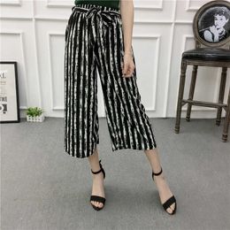 One Size Wide Leg Loose Slim Ankle-Length Pants Women High Waist Casual Elegant Summer Solid Soft Fashion Drape Trousers Korean Q0801