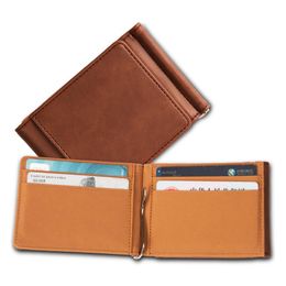 Wallets Fashion Men Trifold Short Male Multi Function Case Slim Business Purse Money Clip Pu Leather Brief Clutch