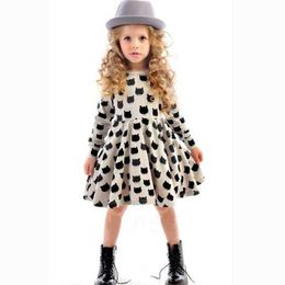 Long Sleeve Girls Dress Cotton A-line Kids Dresses for Girls 2 3 4 5 6 7 8 Year Casual Spring Fall Children Princess Clothing Q0716