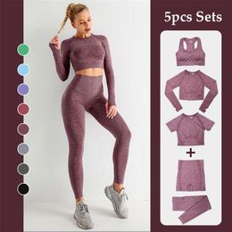 Suit for Fitness Yoga Pants Women Leggings Gym Clothing Women's Sportswear Sports Sets Top Tights Sport Bras Set Running 210813