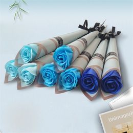 40 pcs Roses Soap Flowers bouquet Creative Romantic Wedding Favors Rose soaps flower for Valentine's Gift Mother's Day Gifts 220311