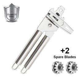 Stainless Steel Can Opener Chrome Bottle Openers Professional Ergonomic Manual Can Opener Kitchen Tools Bar Accessories 210915