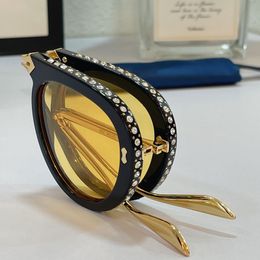 2022 New womens Sunglasses For Men Summer style luxury 0307 with stones Foldable Anti-Ultraviolet Retro Plate Square Full frame fashion Eyeglasses Random Box 0307S