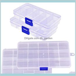 Bins Housekeeping Organisation Garden 15 Grids Home Empty Storage Container Box For Jewellery Earring Case Holder Organiser Boxes Drop D