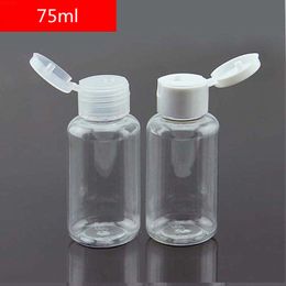 50pcs 75ml empty shampoo plastic travel bottles with flip top cap,refillable packaging PET bottlesgoods