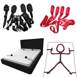 NXY SM Sex Adult Toy Bdsm Toys for Woman Couples Handcuffs Open Leg Bondage Set under Bed Restraints Rope Strap System Wrists & Ankle Cuffs1220