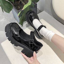 Women Platform Sandals 5cm High Heels Waterproof College Student Cosplay Costume Shoes Japanese Style Vintage Soft Sister Girls XX-0239