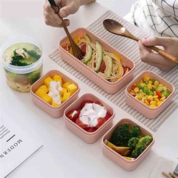 Portable Lunch Box Heated Lunchbox For Children Food Storage Container With Compartment Thermal 2 Layers Bento Kid 210423