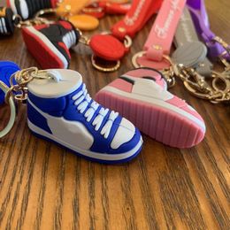 DHL Basketball Shoes Keychains Straps 3d Stereo Sports Shoe PVC Key Chain Pendant Car Bag Pendants Gift 8 Colours