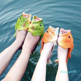 2021 Fish Slippers Child Crazzy Shoes Girls Boys Summer Beach Slippers 2021 New Arrival 5T-14T Family Children Slides