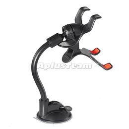 Car Mount Holder Windshield Long Arm Clamp with Double Clip Suction Cup Cell Phone Holders for iPhone Samsung Android Smartphones