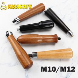 M10/M12 Portafilter Espresso Cafe Machine Solid Wooden Handle Coffee Maker Cafe Tools Accessories For Barista