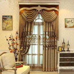 European Style Beaded Curtains Chenille Water Soluble Embroidery Hollow For Living Dining Room Bedroom Curtain & Drapes