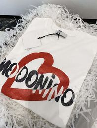 2024 Rosso paillettes cuore Designer camicie per bambini ragazzi ragazze t-shirt Casual felpa con cappuccio vestire maglietta stampa bambini bambino neonato manica corta top tee