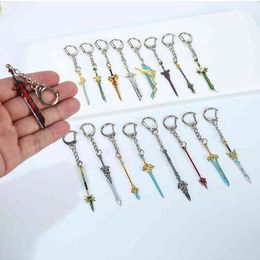 Anime Genshin Impact Weapons Key Accessories Wolf's Gravestone Keychains Men Bag Pendant Key Ring Keychain for Friends Gift 6cm Y1231