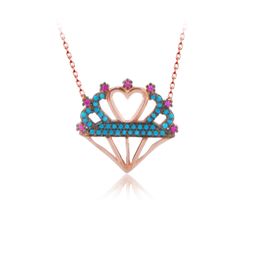 Love Trendy 925 Silver Turkish Jewelry Zircon Fashion Heart Diamond Necklace For Women Valentines Day Luxury Designer