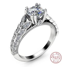 Wedding Rings Fashion Sparkling CZ For Women Girls Jewellery Anniversary Gift Real Sliver Colour Anel Bagues Femme Engagement Ring